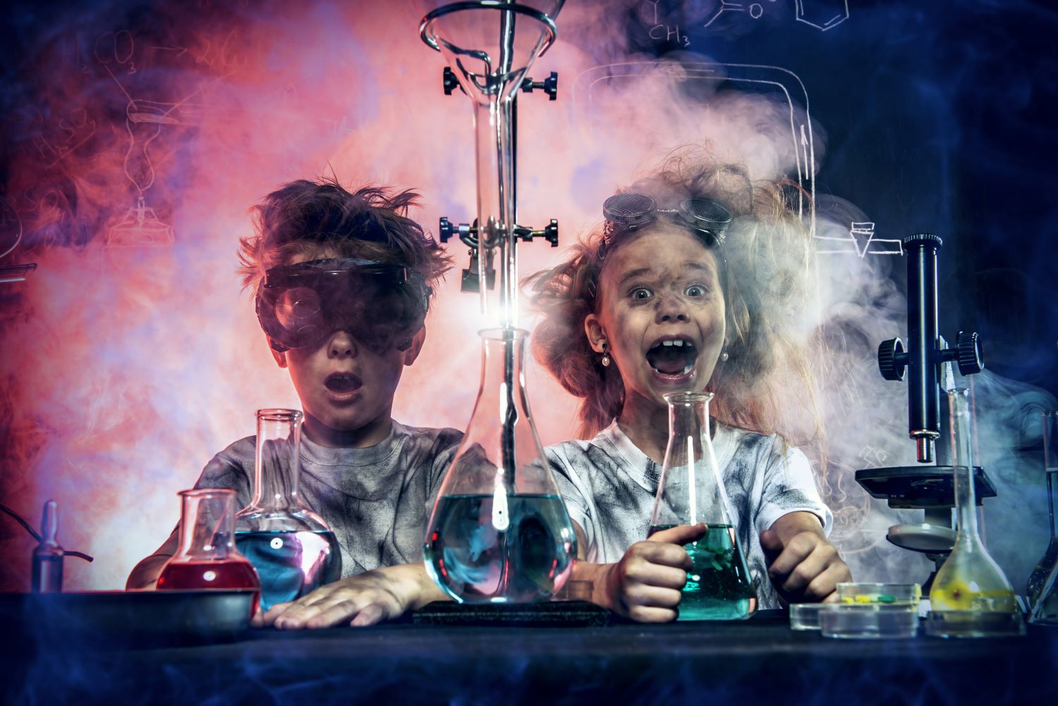 Kids conducting experiment